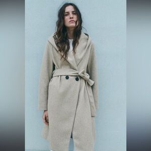 Zara Belted Hooded Coat
